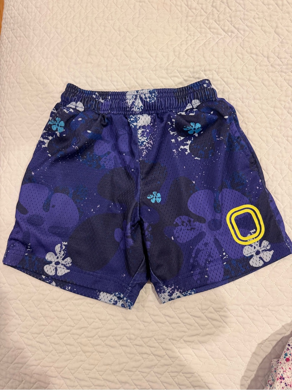 Overtime x SpongeBob SquarePants Youth Medium Mesh Athletic Shorts Purple Floral
